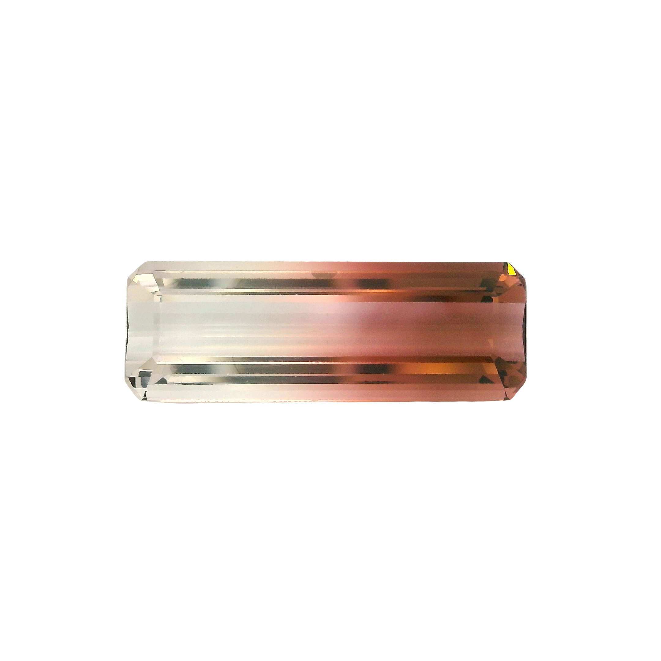 9.14ct Red, White, Bi-colour Emerald cut Tourmaline
