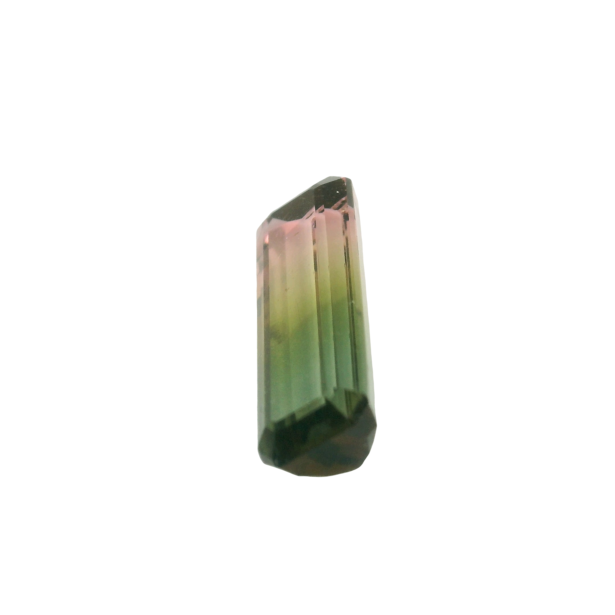 5.04ct Green, Pink, Bi-colour Emerald cut Tourmaline