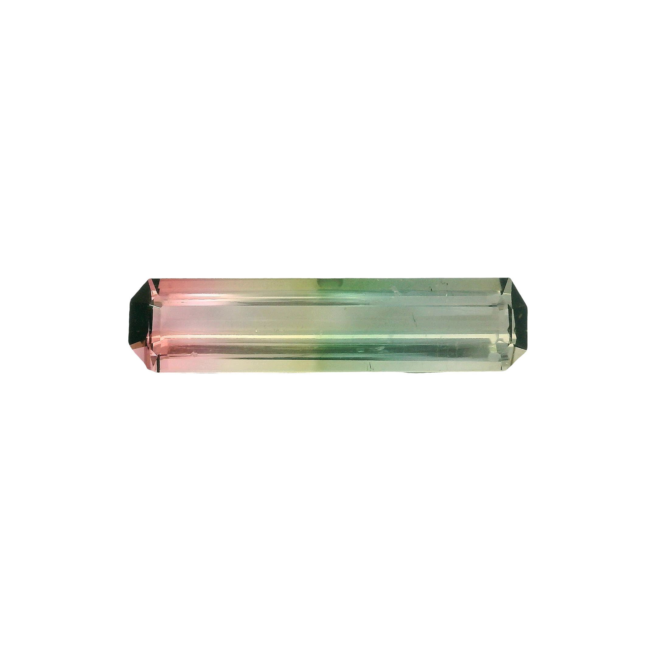 4.78ct Green, Pink, Bi-colour Emerald cut Tourmaline