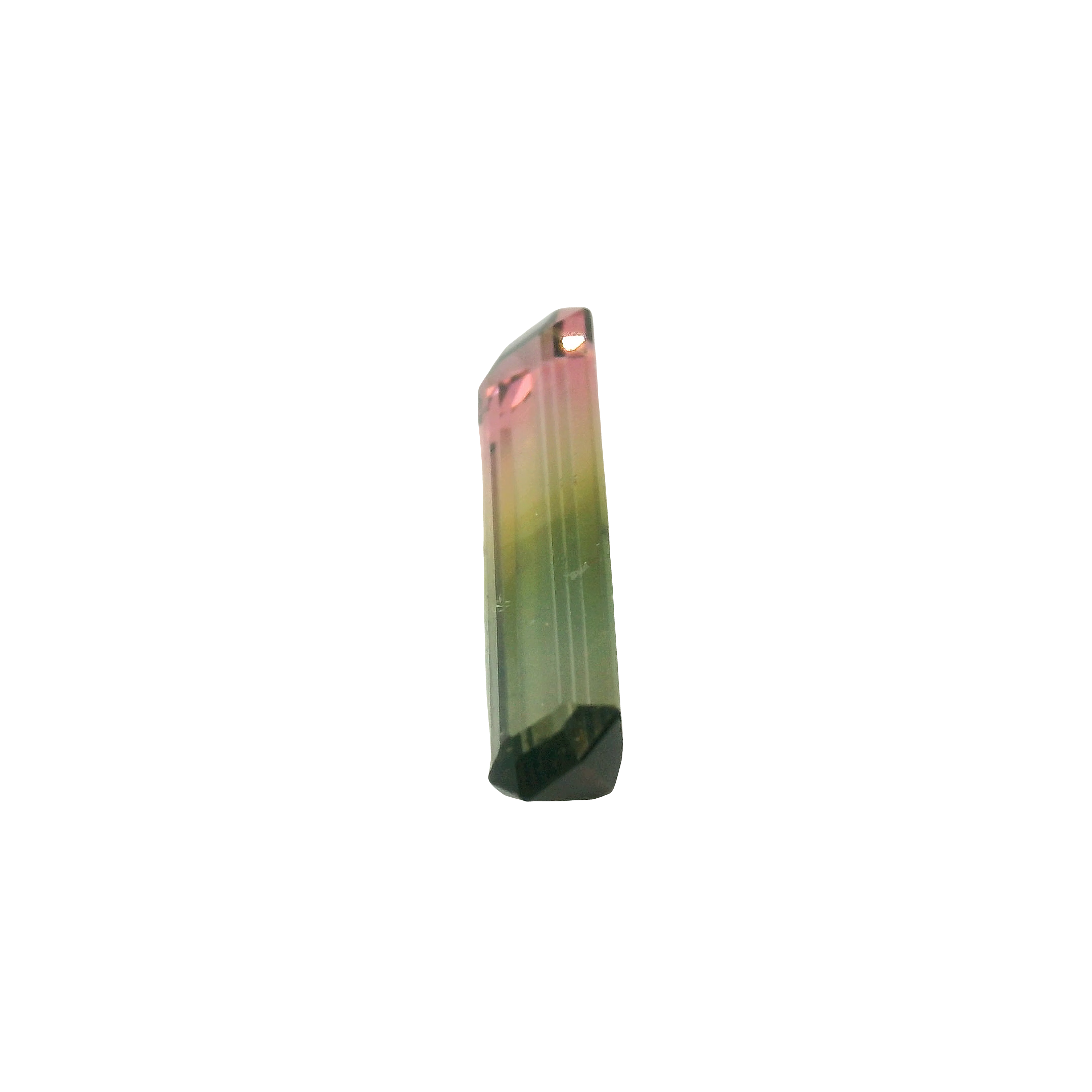 4.78ct Green, Pink, Bi-colour Emerald cut Tourmaline