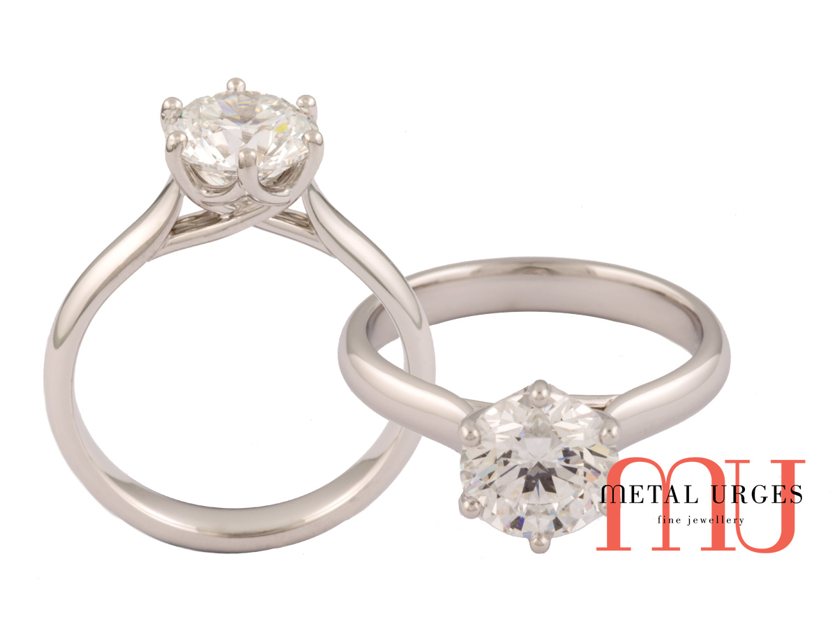 Diamond engagement rings melbourne 6 claw solitaire