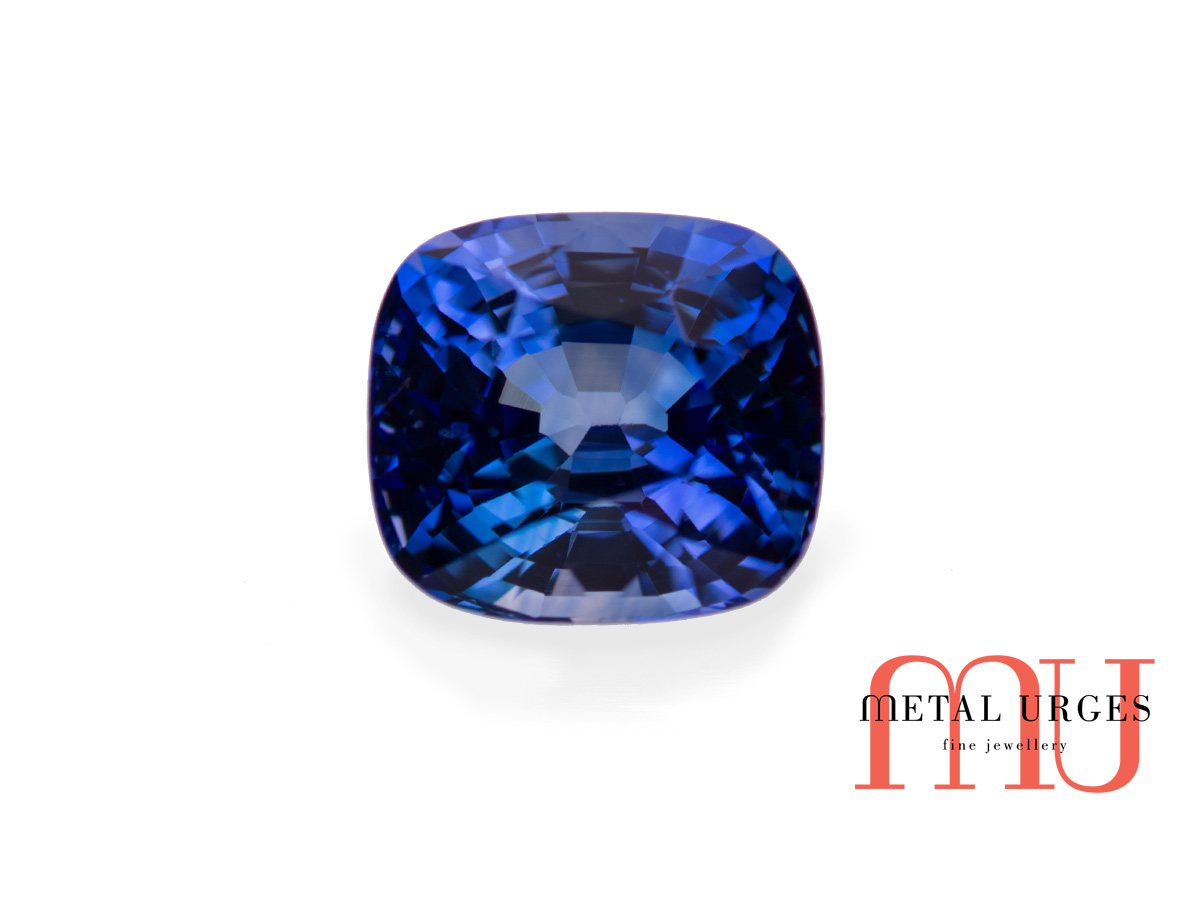 Blue natural sapphire cushion cut