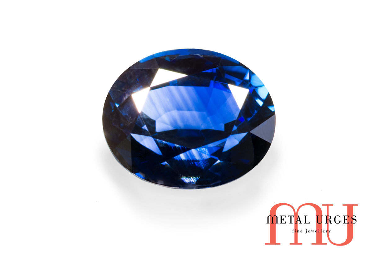 Blue oval cut sapphire
