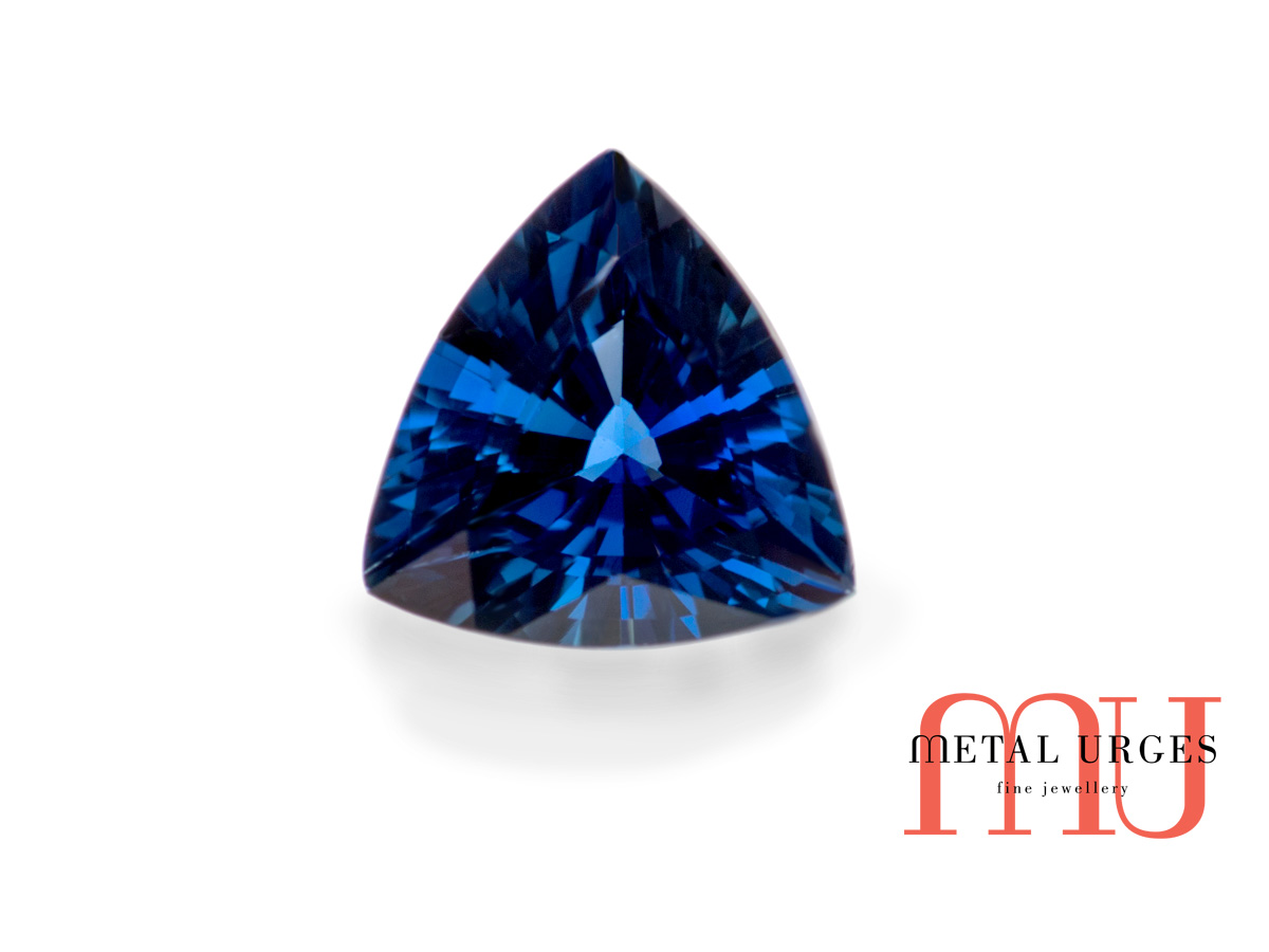 Natural trillion/trilliant cut blue sapphire