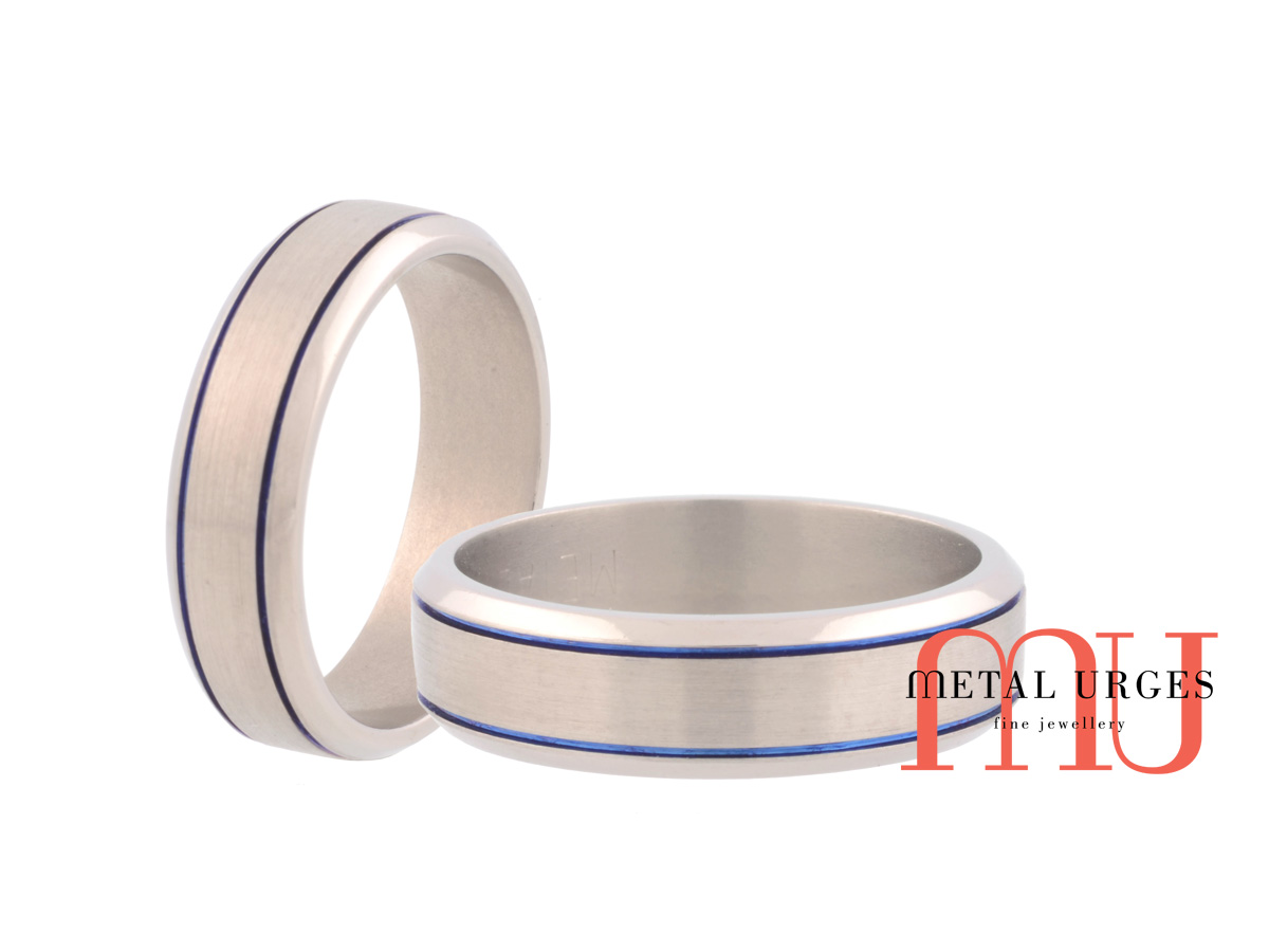 Brushed titanium wedding ring. Custom made in Australia.