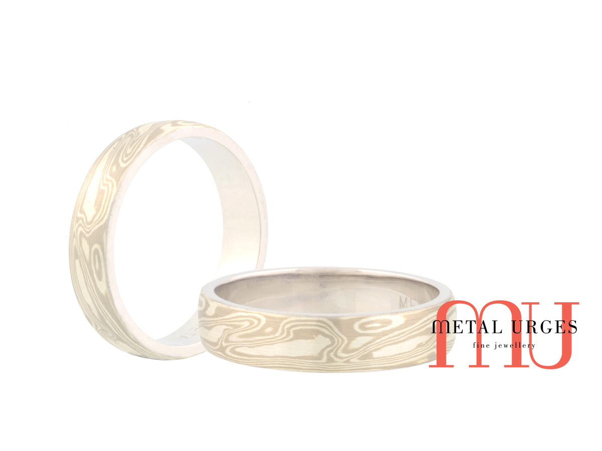 Mokume gane wedding ring. Custom made in Australia.