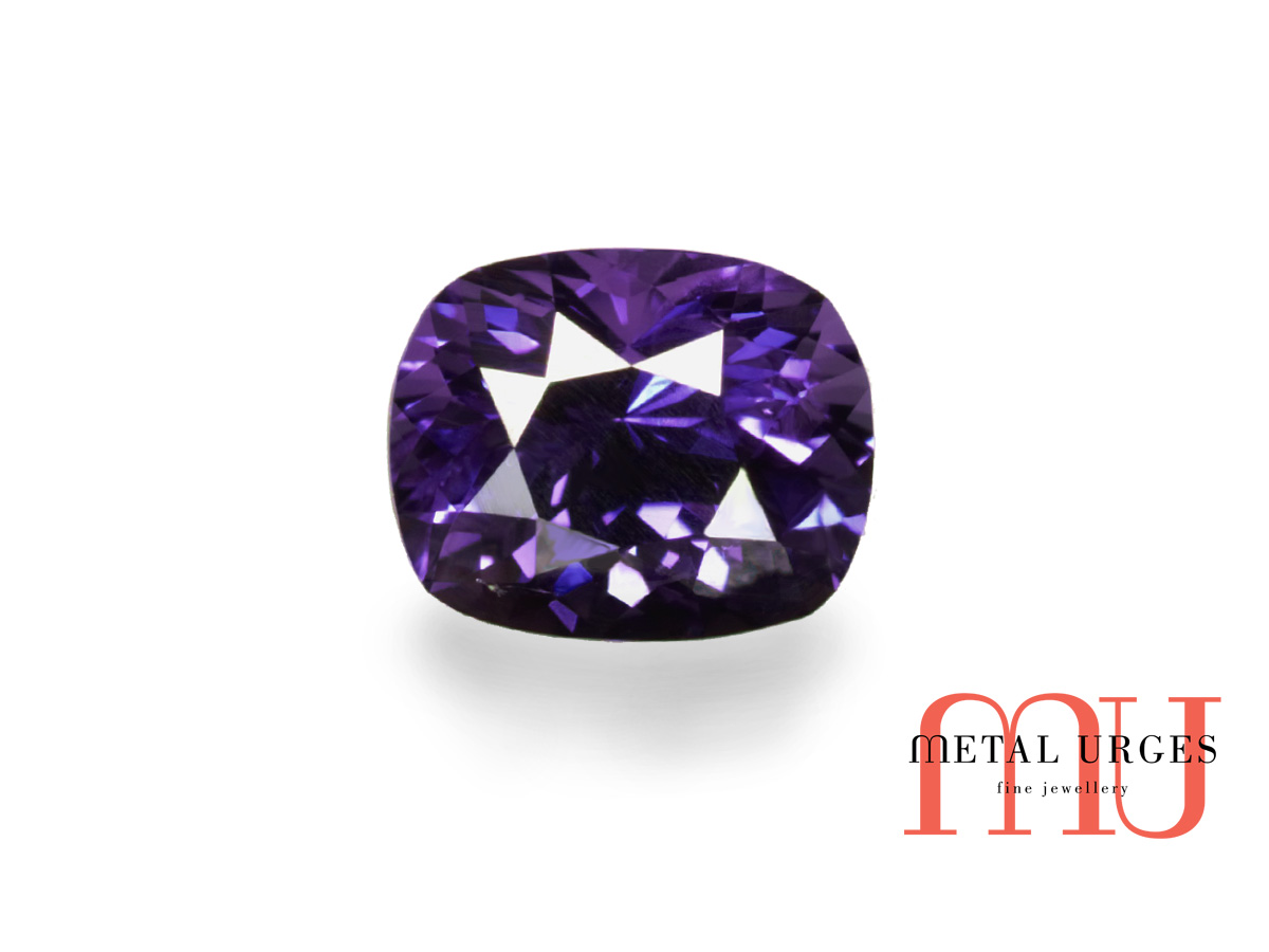 Purple natural cushion cut sapphire