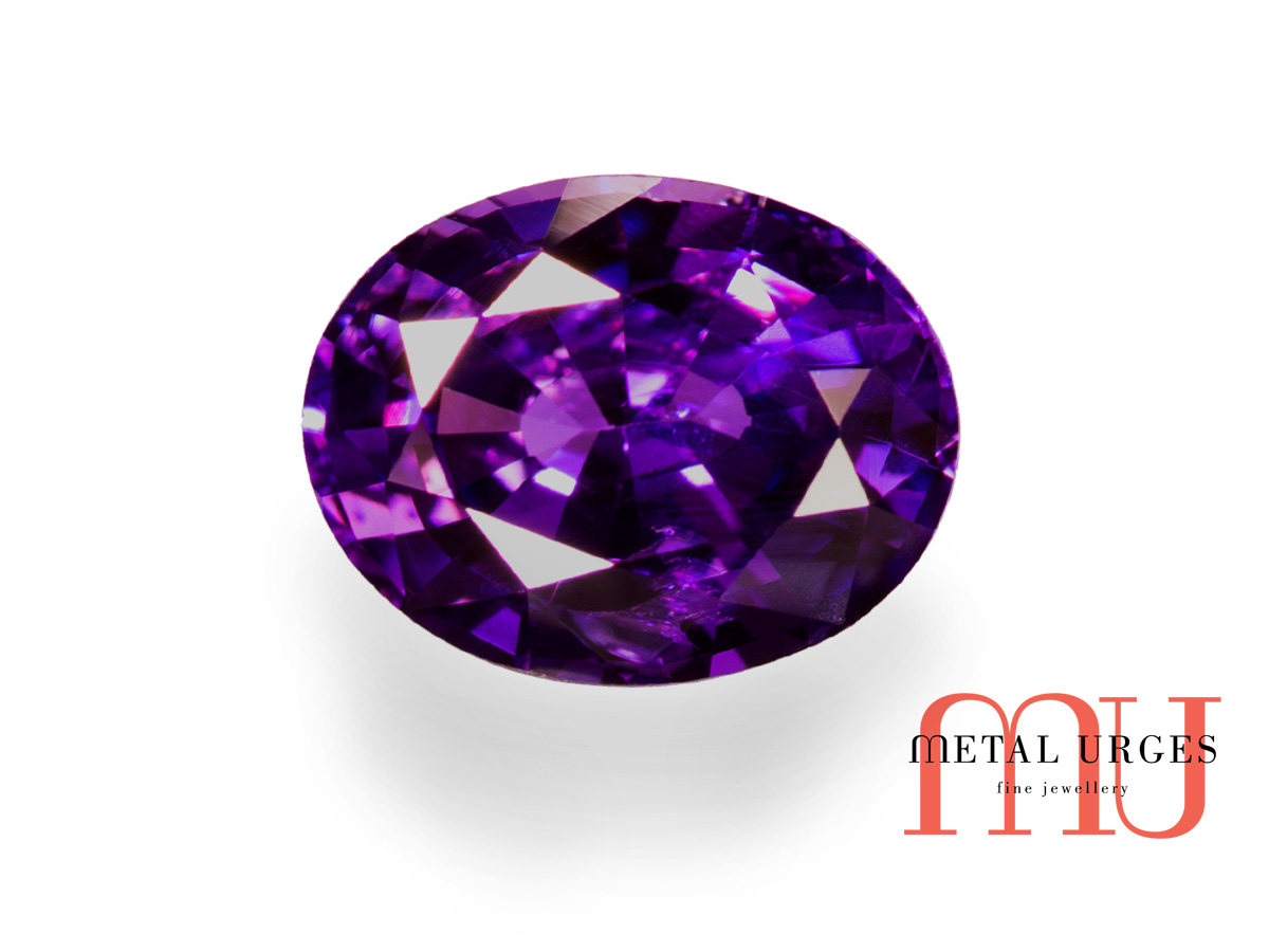 Natural oval purple sapphire Australia