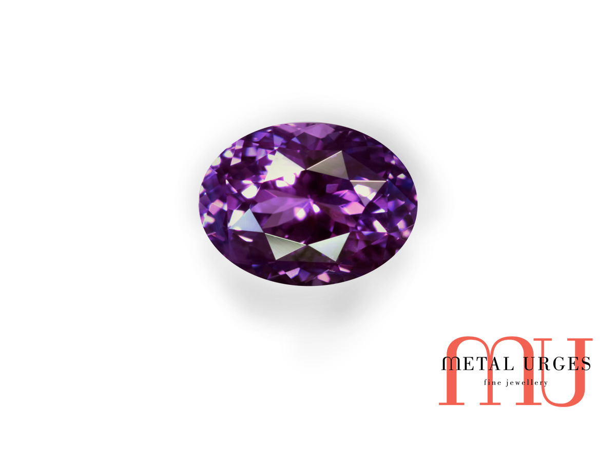 Purple oval sapphire