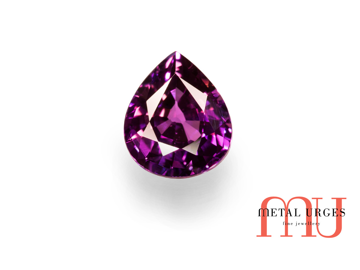 Purple pear cut sapphire