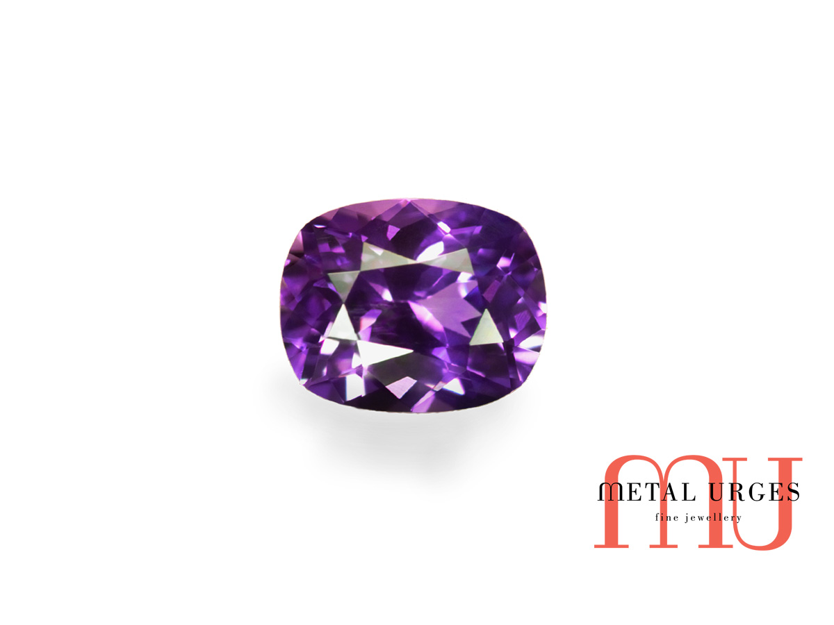 Ethical purple cushion sapphire