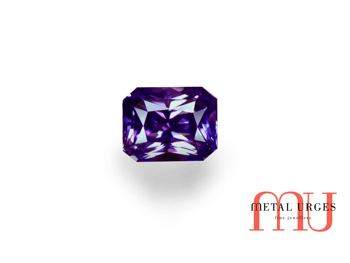 Purple sapphire, Radiant cut Jewellers australia