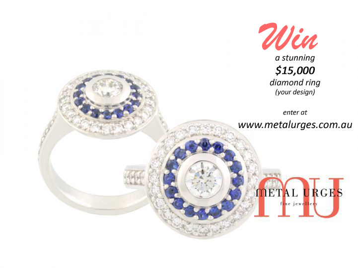 Win a stunning $15,000 diamond ring of your design. Custom made in Australia.