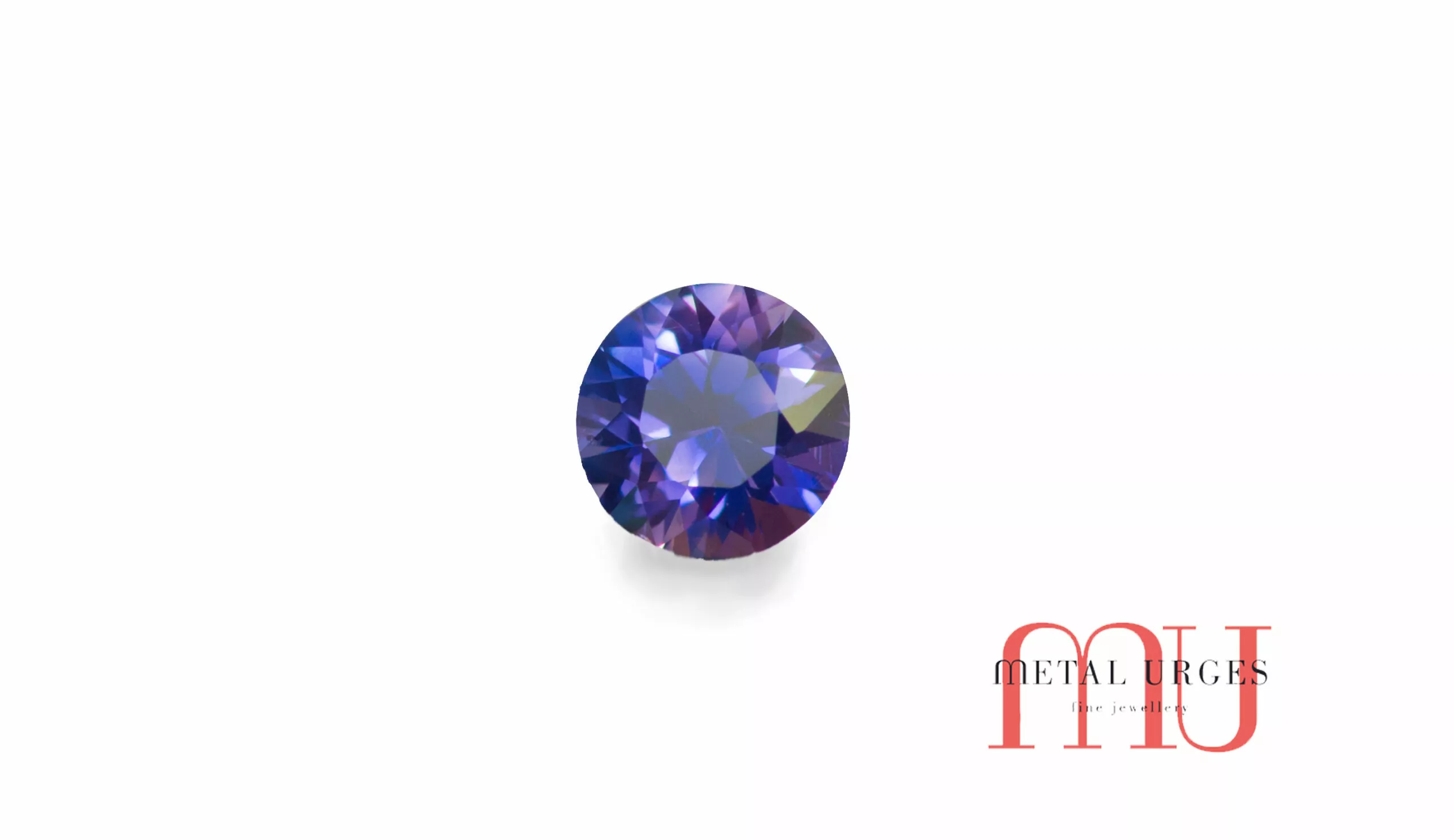 Sustainably sourced round cut purple sapphire